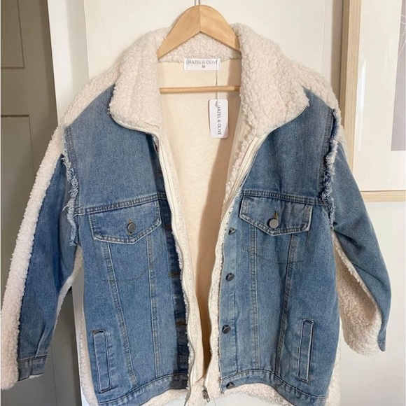NWT Denim Sherpa Jacket - Picture 3 of 5
